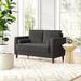 Mercury Row® Garren 52.4" Square Arm Tufted Loveseat Polyester in Brown | 33.5 H x 52.4 W x 31.1 D in | Wayfair MROW8006 33614612