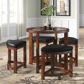 Lark Manor™ Annelys 5 - Piece Counter Height Dining Set Wood/Glass/Metal in Brown/Gray | Wayfair RDBS3919 30307605