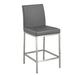 Orren Ellis Burris 25" Counter Stool Upholstered/Leather/Metal/Faux leather in Gray | 39 H x 18 W x 20 D in | Wayfair OREL9330 41501250