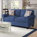 Red Barrel Studio® 83" Rolled Arm Sofa Bed w/ Reversible Cushions Polyester in Blue | 39 H x 83 W x 39 D in | Wayfair RBRS6508 40216620