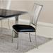 Orren Ellis Ashtyn Metal Slat Back Side Chair in Brushed Nickel Faux Leather/Upholstered/Metal in Gray | 40.39 H x 18.31 W x 24.89 D in | Wayfair