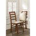 Stakmore Company, Inc. Ladder Back Side Chair Wood/Upholstered/Fabric in Brown | 35.5 H x 17 W x 20.75 D in | Wayfair SKM1011CH