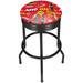 Trademark Global Swivel 28.5" Bar Stool Upholstered/Metal in Red/Black | 29 H x 20.75 W x 20.75 D in | Wayfair COKE1006-POP