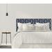 Wrought Studio™ Edford Panel Headboard Upholstered/Linen/Cotton in Blue/Brown/White | 51 H x 74 W x 4 D in | Wayfair VKGL7657 34829943