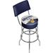 Trademark Global Corona Swivel 31" Bar Stool Upholstered/Metal in Blue/Gray | 41.75 H x 20 W x 20 D in | Wayfair CRN1100-LBL