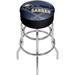 Trademark Global NHL Swivel 31" Bar Stool Wood/Leather in Brown/Gray | 31 H x 20 W x 20 D in | Wayfair NHL1000-BS-WM