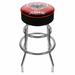 Trademark Global Pontiac Swivel 31" Bar Stool Upholste/Metal in Red | 31 H x 20 W x 20 D in | Wayfair GM1000-FB-RED