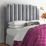 Etta Avenue™ Pont Panel Headboard Upholstered/Velvet, Solid Wood in Gray | 59.15 H x 81 W x 4.33 D in | Wayfair EDD64153AE984C1C80CF98CB9ED42415