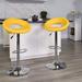 Flash Furniture Contemporary Adjustable Height Swivel Bar Stool w/ Cushion Upholstered/Metal in Yellow | 21.5 W x 21.5 D in | Wayfair DS-811-YEL-GG