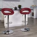 Flash Furniture Contemporary Adjustable Height Swivel Bar Stool w/ Cushion Upholste/Metal in Red | 21.5 W x 21.5 D in | Wayfair DS-811-BURG-GG