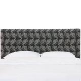 World Menagerie Thomas in Falcon Block Ink Panel Headboard Upholstered/Linen/Cotton in Black | 51 H x 41 W x 4 D in | Wayfair WDMG7247 33339584