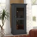 World Menagerie Glass Panel Door Audio Cabinet Wood in Brown/Red | 54.75 H x 24.5 W x 18 D in | Wayfair WLDM8168 40130753