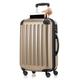 HAUPTSTADTKOFFER Handgepäck mit Laptopfach Hartschalen Trolley Roll-Reisekoffer 4 Doppel-Rollen, 55 cm, 42 L, Champagnerr