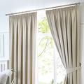 Fusion Dijon-Blackout/Thermal Insulated Pair of Pencil Pleat Curtains, Natural Beige/Cream, 66 x 72 (168 x 183cm)
