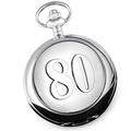 De Walden Men's 80th Birthday Gift Engraved Pocket Watch 80 Case in Gift Box MP