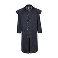 Stockman Unisex Premium Quality Lined Waxed Cape Long Raincoat Made in UK (3XL, Navy Blue)