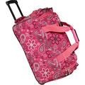 Rockland Rolling Duffel Bag Rolling Duffel Bag, One Size, Travel Bag with Wheels, Bandana Pink, 22-Inch, Wheeled Travel Bag