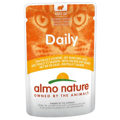 24x70g Huhn und Lachs Almo Nature Daily Menu Katzenfutter nass