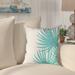 Bayou Breeze Eleni Aqua Palm Leaves II Indoor/Outdoor Throw Pillow Polyester/Polyfill blend | 20 H x 20 W x 20 D in | Wayfair BBZE2837 40673668