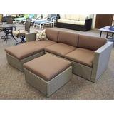 Bayou Breeze Zeba Patio Sectional Piece w/ Cushions Metal in Brown | 24.5 H x 83 W x 30 D in | Wayfair BBZE3540 41921031