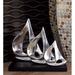 Breakwater Bay Yetuart Silver Aluminum Three Sail Sculpture Wood in Brown/Gray | 9 H x 11 W x 5 D in | Wayfair BCHH8256 41960458