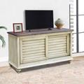 Bayou Breeze Wilfred Solid Wood TV Stand for TVs up to 56" Wood in Brown/Gray/Green | 32 H in | Wayfair BBZE3429 41560229