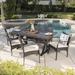 Beachcrest Home™ Aram 7 Piece Outdoor Dining Set w/ Cushions Stone/Concrete/Wicker/Rattan in Brown | Wayfair BKWT4520 45241484