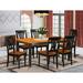 August Grove® Cleobury 7 Piece Butterfly Leaf Rubber Solid Wood Dining Set Wood in Brown | 30 H in | Wayfair AGTG6526 44326897