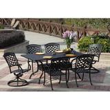 Alcott Hill® Thompson 7-Piece Patio Dining Set w/ Cushions & 42 x 72" Rectangular Dining Table Metal | 72 W x 42 D in | Wayfair ALTH4019 43080017