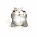 August Grove® Houston Polyresin Cat w/ Headphones Figurine Resin in Gray/White | 1.8 H x 2.8 W x 1.6 D in | Wayfair