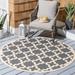 Black 63 x 0.25 in Indoor/Outdoor Area Rug - Winston Porter Herefordshire Geometric Anthracite/Beige Indoor/Outdoor Area Rug, | Wayfair