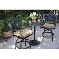 Lark Manor™ Aldeign 3-Piece Patio Counter Height Bar Set w/ Cushions & 30" Round Pedestal Bar Table Metal | 30 W x 30 D in | Wayfair