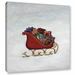 Alcott Hill® Deck the Halls Sleigh Painting Print on Wrapped Canvas in Blue/Green/Red | 24 H x 24 W x 2 D in | Wayfair ALCT9286 33262500