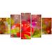 Design Art 'Beautiful Rural Summer Flowers' 5 Piece Photographic Print on Metal Set Metal in Red | 32 H x 60 W x 1 D in | Wayfair MT12457-373