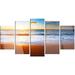 Design Art ' Sea & Sky w/ Sandy Beach' 5 Piece Photographic Print on Metal Set Canvas in Blue | 32 H x 60 W x 1 D in | Wayfair MT14769-373