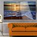 Design Art 'Peaceful Sandy Beach w/ Waves' 4 Piece Photographic Print on Metal Set Canvas in Yellow | 28 H x 48 W x 1 D in | Wayfair MT14445-271