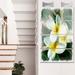 Design Art 'Cute Frangipani Flowers Watercolor' 4 Piece Painting Print on Metal Set Canvas in White | 48 H x 28 W x 1 D in | Wayfair MT14032-271V