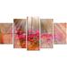 Design Art 'Sunlight Over Small Flowers' 5 Piece Photographic Print on Metal Set Canvas in Red | 32 H x 60 W x 1 D in | Wayfair MT14145-373