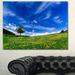 Design Art 'Spring Landscape Fields' Photographic Print on Wrapped Canvas Metal in Green | 16 H x 32 W x 1 D in | Wayfair PT15178-32-16