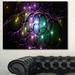 Design Art 'Multi-Color Fractal Space Circles' Graphic Art on Wrapped Canvas Metal in Black/Green/Indigo | 30 H x 40 W x 1 D in | Wayfair