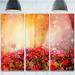 Design Art 'Spring Little Flowers at Sunset' 3 Piece Photographic Print on Metal Set Canvas in Red | 28 H x 36 W x 1 D in | Wayfair MT14152-3P