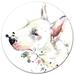 Design Art 'Bull Terrier Dog Watercolor' Oil Painting Print on Metal in White | 23 H x 23 W x 1 D in | Wayfair MT13395-C23