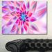 Design Art Huge Pink Blue Fractal Flower - Wrapped Canvas Graphic Art Print Metal in Blue/Pink | 30 H x 40 W x 1 D in | Wayfair PT15638-40-30