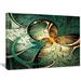 Design Art 'Dark Yellow Green Fractal Flower' Graphic Art Print on Wrapped Canvas in Green/Yellow | 12 H x 20 W x 1 D in | Wayfair PT16487-20-12