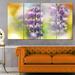 Design Art 'Beautiful Lupin Flowers' 4 Piece Photographic Print on Metal Set Canvas in Blue | 28 H x 48 W x 1 D in | Wayfair MT12547-271