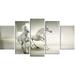 Design Art 'Fast Moving Horses' 5 Piece Photographic Print on Metal Set Canvas in White | 32 H x 60 W x 1 D in | Wayfair MT13476-373