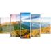 Design Art 'Bright Sunrise in Carpathian Mountains' 5 Piece Photographic Print on Metal Set Canvas in Green | 32 H x 60 W x 1 D in | Wayfair