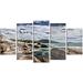 Design Art 'Rocky Beach w/ Dramatic Sky' 5 Piece Photographic Print on Metal Set 32.0 H x 60.0 W x 1.0 D in Canvas in Brown | 32" H X 60" W | Wayfair