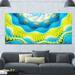 Design Art Blue Yellow Spiral Snake Skin - Wrapped Canvas Graphic Art Print Canvas in Blue/Yellow | 28 H x 60 W x 1.5 D in | Wayfair PT15627-60-28