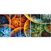 Design Art 'Vibrant Colorful Clouds' Graphic Art Print Multi-Piece Image on Canvas in Blue/Green/Orange | 28 H x 60 W x 1 D in | Wayfair